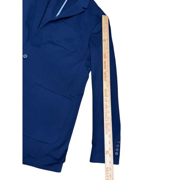 "AMERICAN TALL" BLUE Mens Blazer Cardigan 2 Button, Single Vented, Rayon Blend - Picture 5 of 8